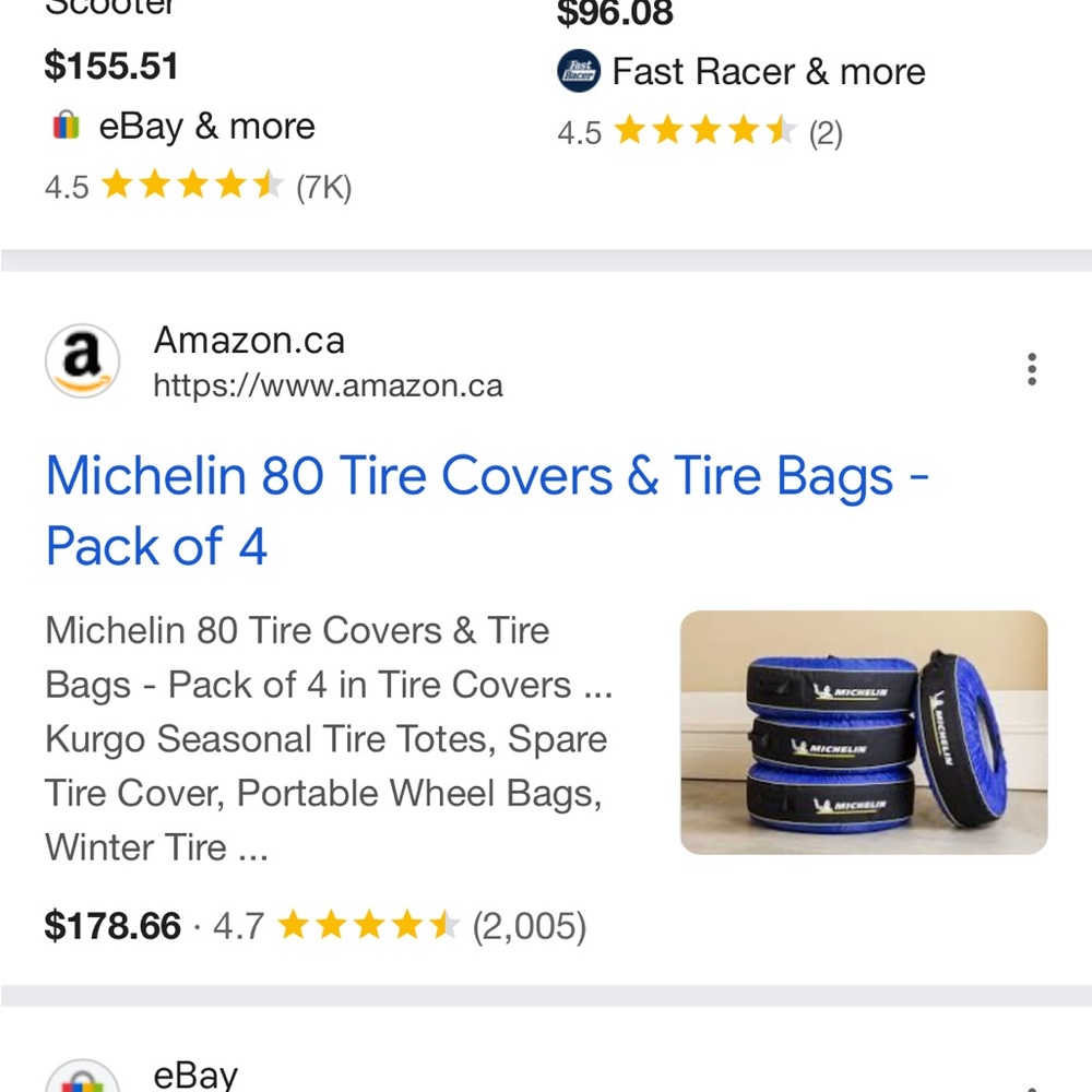 Michelin Blue Tire Covers & Tire Bags - Pack of 4
